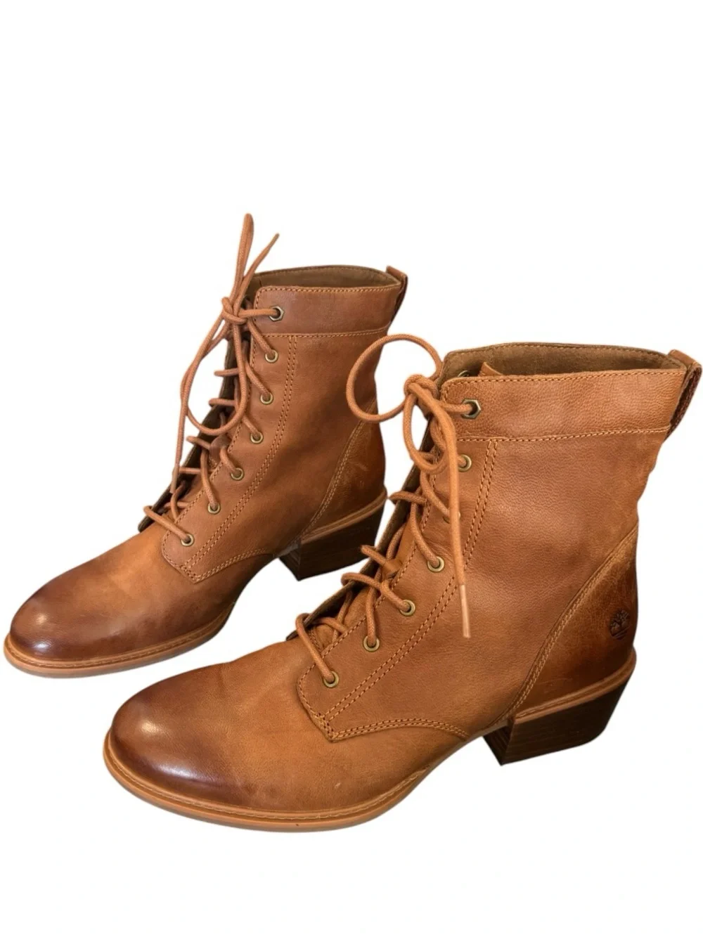 Timberland Sutherlin Bay Mid Lace Up Boots Women's 10 Heritage Leather Brown